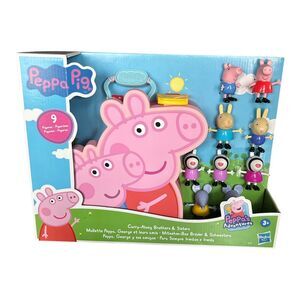 Peppa Pig Carry-Along Storage Case Brothers & Sisters 9 Figures Target Exclusive